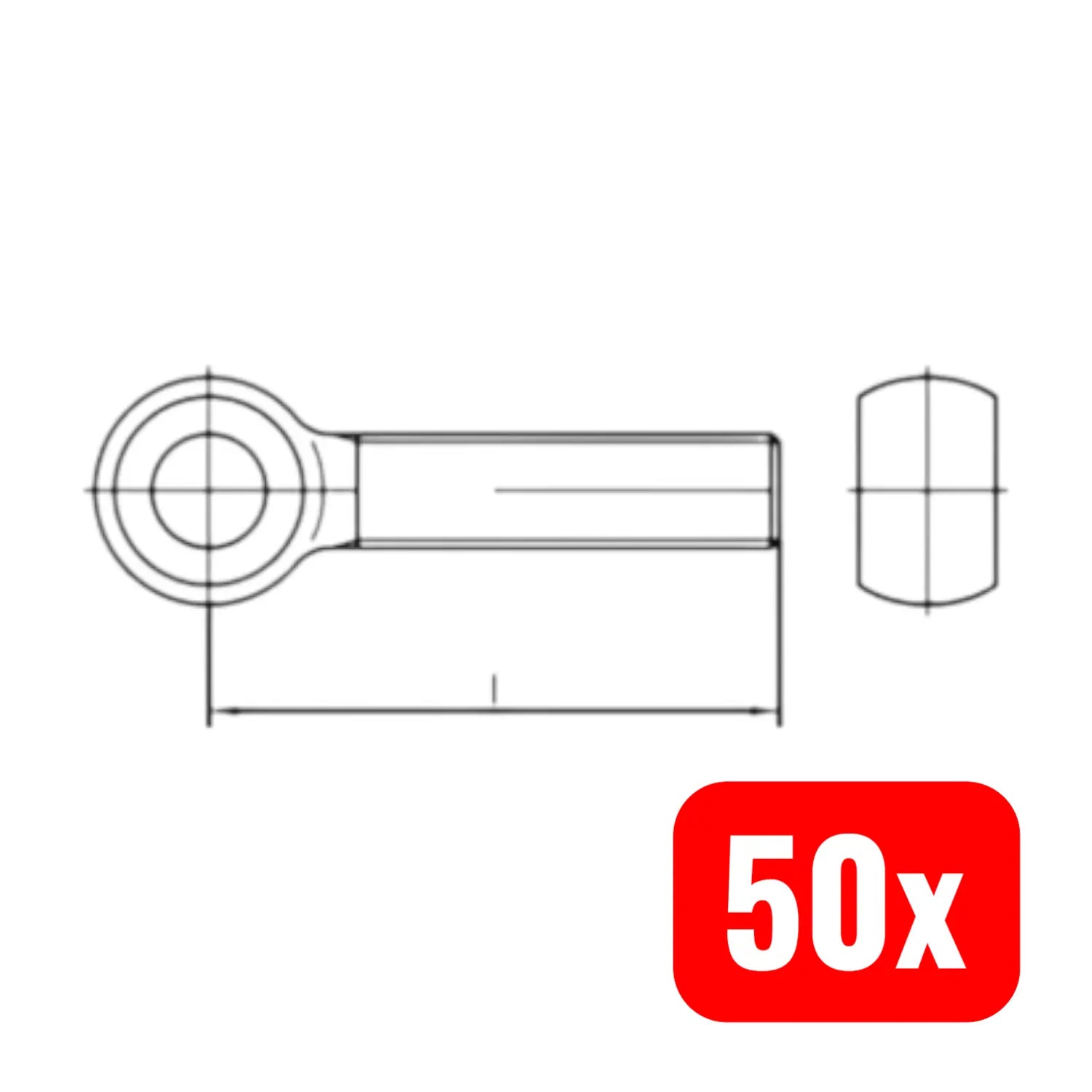 B-Ware Augenschraube Ringschraube Schraube Din 444 Lb M16x100 Stahl Verzinkt 50 Stück