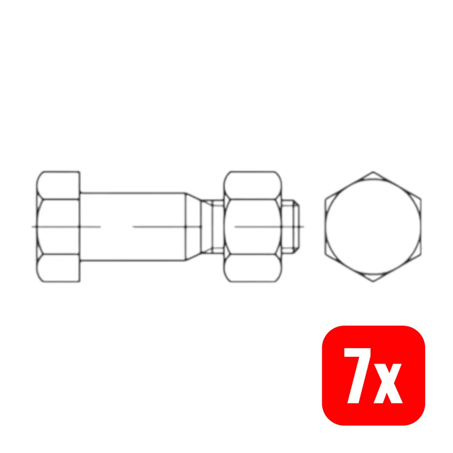 B-Ware Reyher Sechskant Passschraube Mit Mutter Din 7968 M16x45 8,8 Stahl 7 Stück