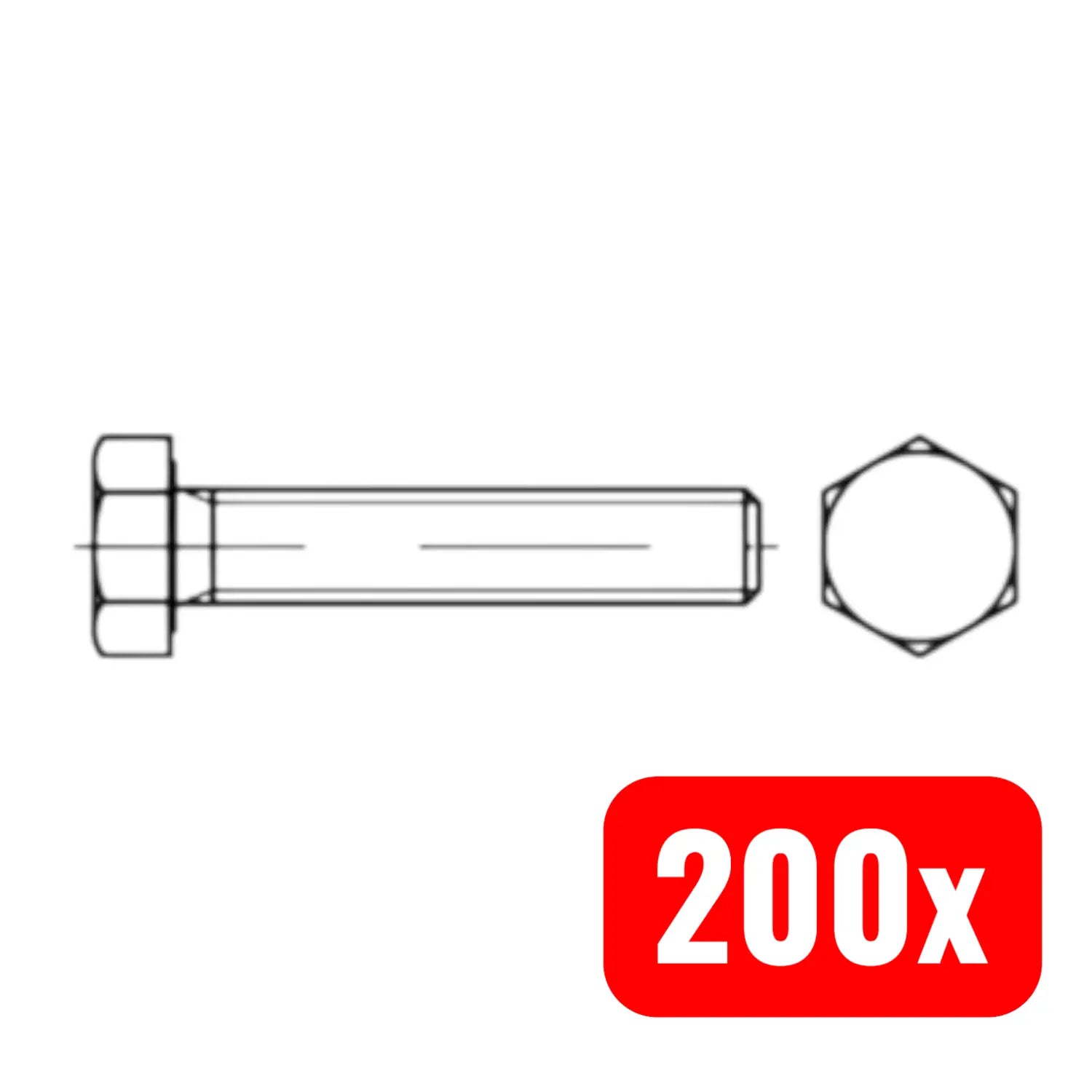 B-Ware Sechskantschraube Schraube Bolzen Din 933 M12x40 Stahl 8.8 Blank Vg 200 Stück