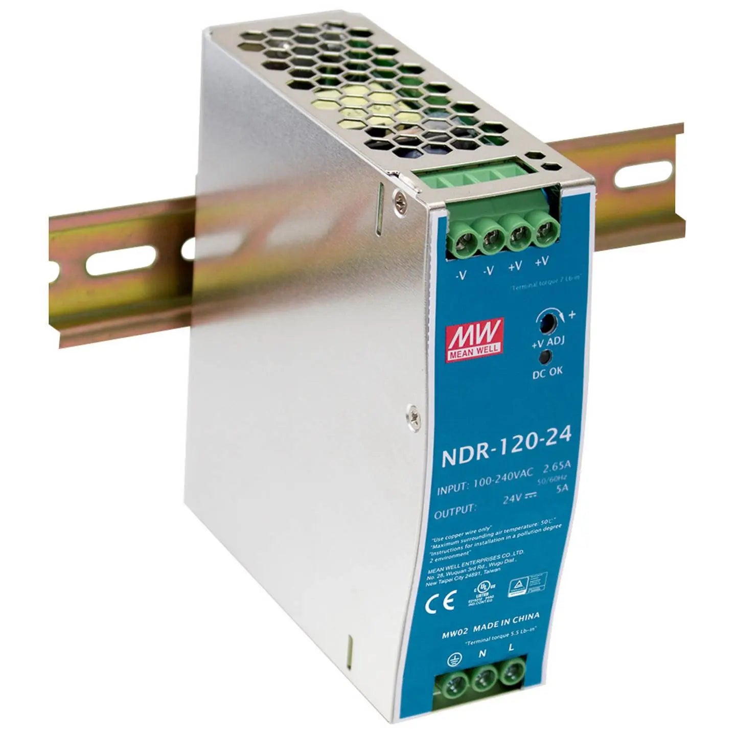 B-Ware Mean Well Hutschienen Netzteil Schaltnetzteil Ndr 120 12 Din Rail 10 A 153 W