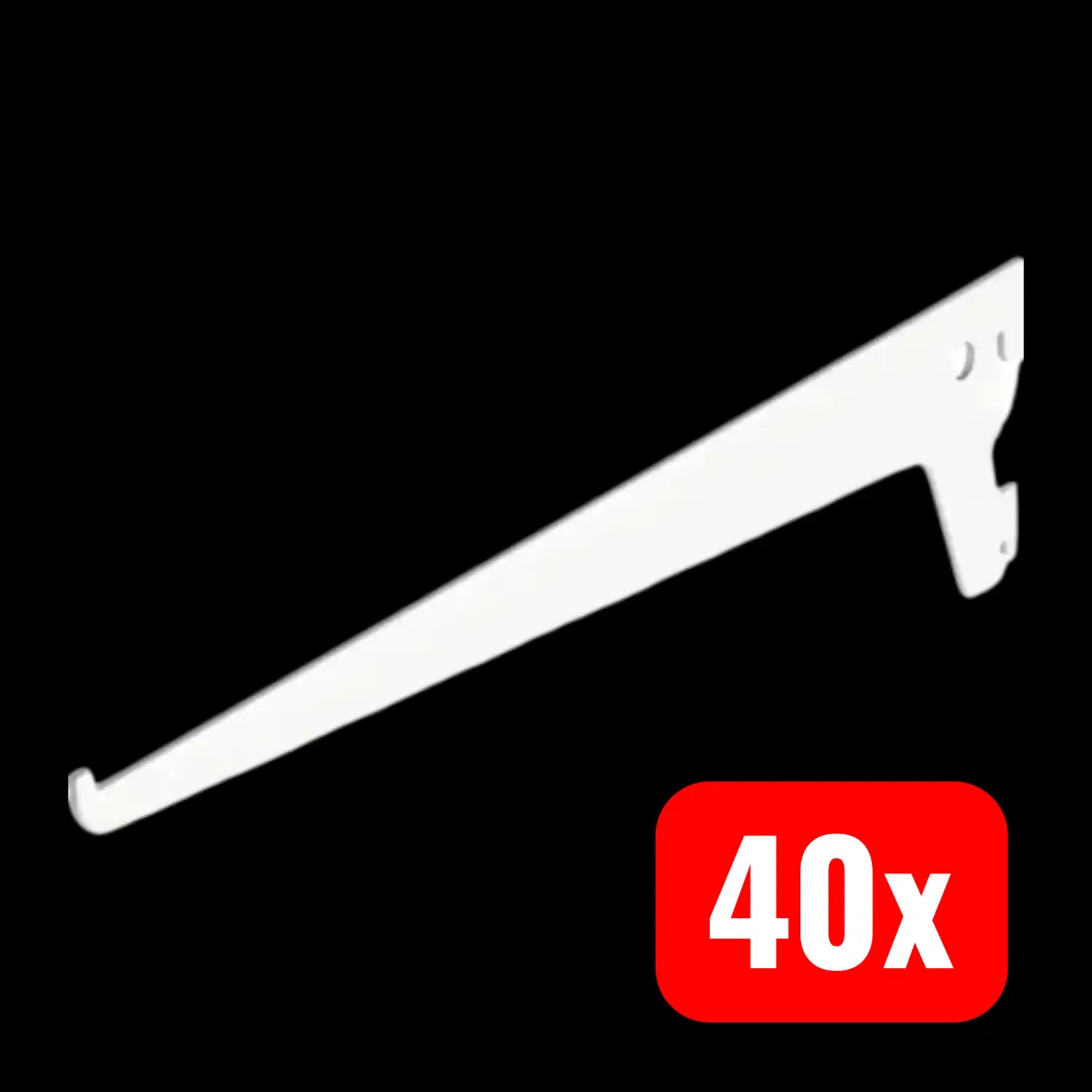 B-Ware Dolle Träger Regalträger Winkelbodenträger Stahl Weiß 1 Reihig 300 Mm 40 Stück
