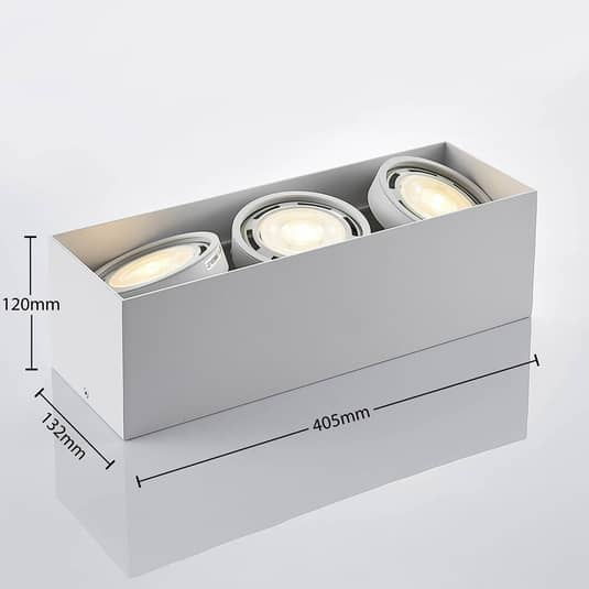 B-Ware Arcchio Downlight Rosalie Dimmbar Eckig 3 Fl. Weiß Deckenspot Deckenlampe Gu10