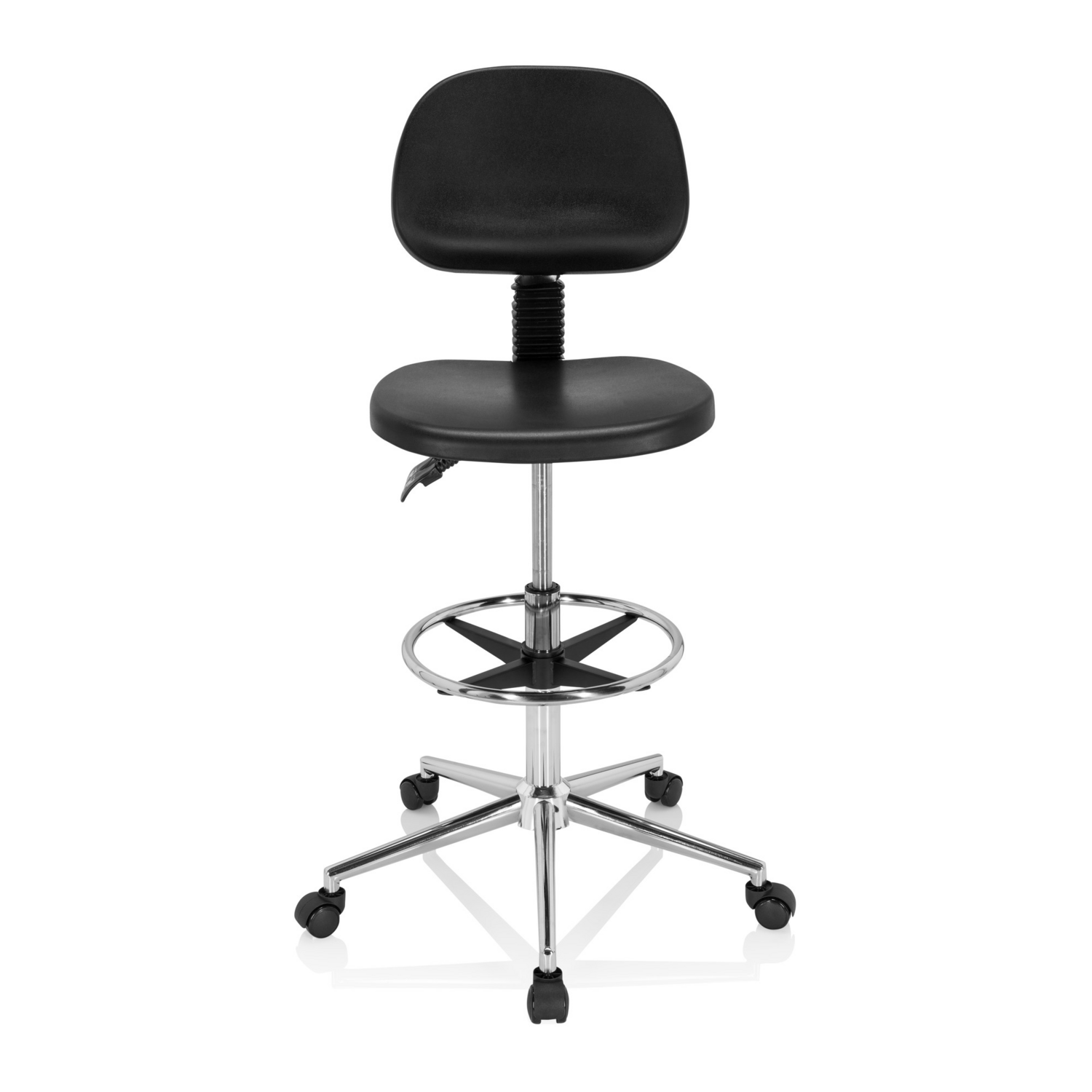 B-Ware Hjh Office Arbeitsstuhl Drehhocker Stuhl Hartschaum Schwarz Chrom Siehe Text
