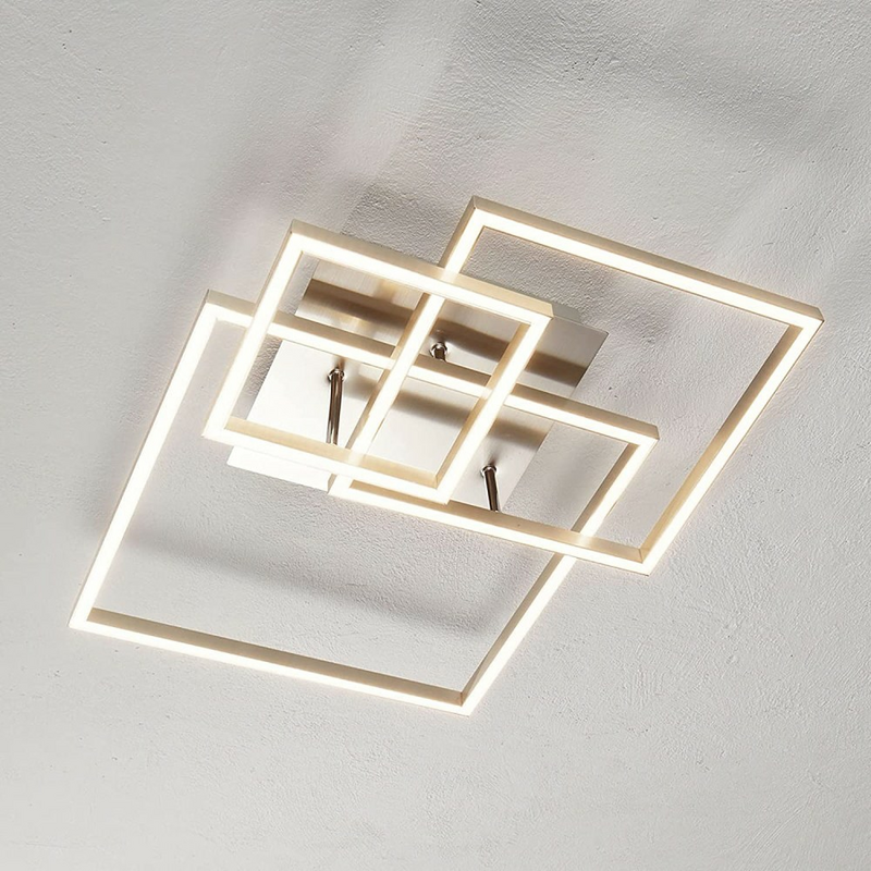 B-Ware Led Deckenlampe Delian Deckenlampe Lampe Leuchte Drei Metallrahmen 37 W Grau