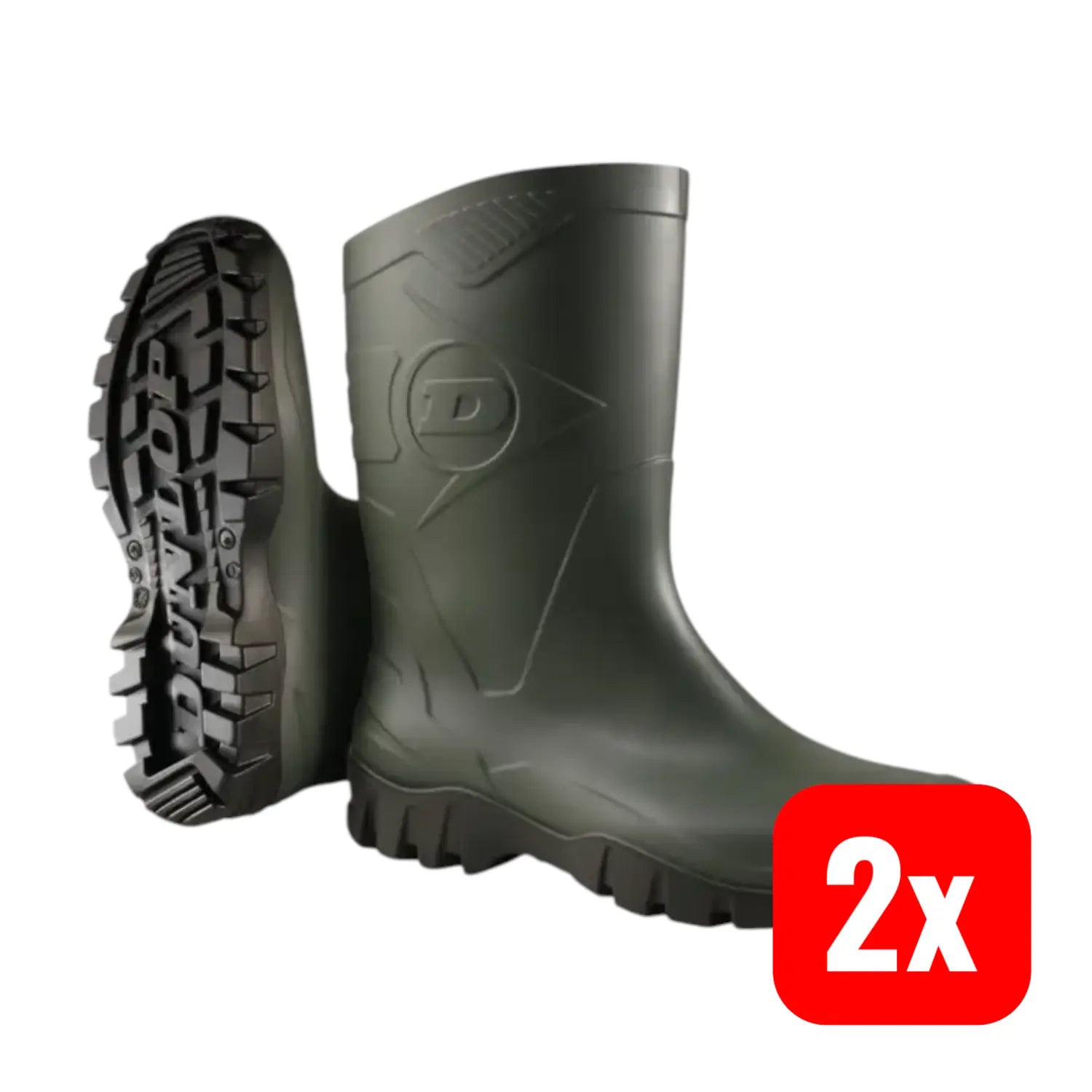 B-Ware Dunlop Stiefel Gummistiefel Kurzstiefel Dee Grün Wasserdicht Größe 38 Pvc 2 Paar