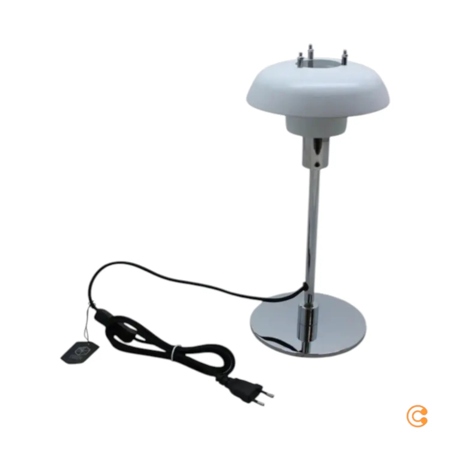 B-Ware Dyberg Larsen Tischlampe Leuchte Morph Weiß Chrom Höhe 35 Cm Siehe Text/Foto