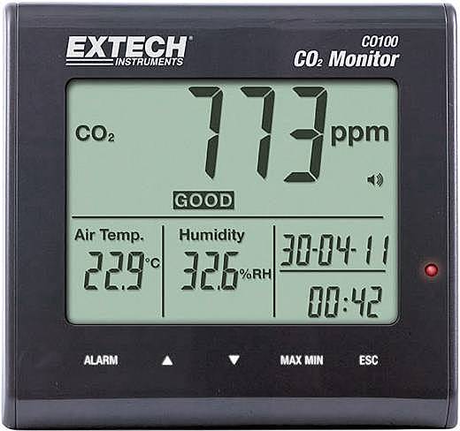 B-Ware Extech Co100 Luftqualität Kohlendioxid Messgerät Gasmessgerät Luftfeuchte Messer