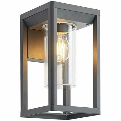 B-Ware Wandleuchte Außenwandleuchte Gartenlampe Lampe Wandlampe Grau Lindby Estami