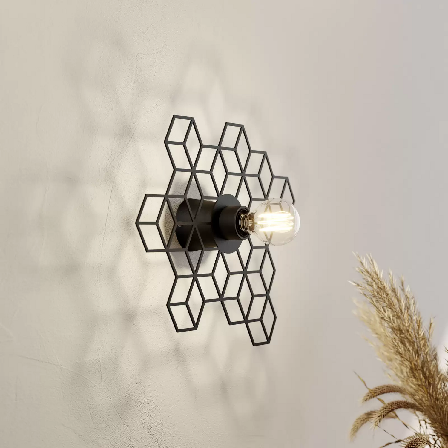 B-Ware Wandleuchte Wandlampe Wandlicht Schwarz Dekolicht Dimmbar Lucande Alexaru
