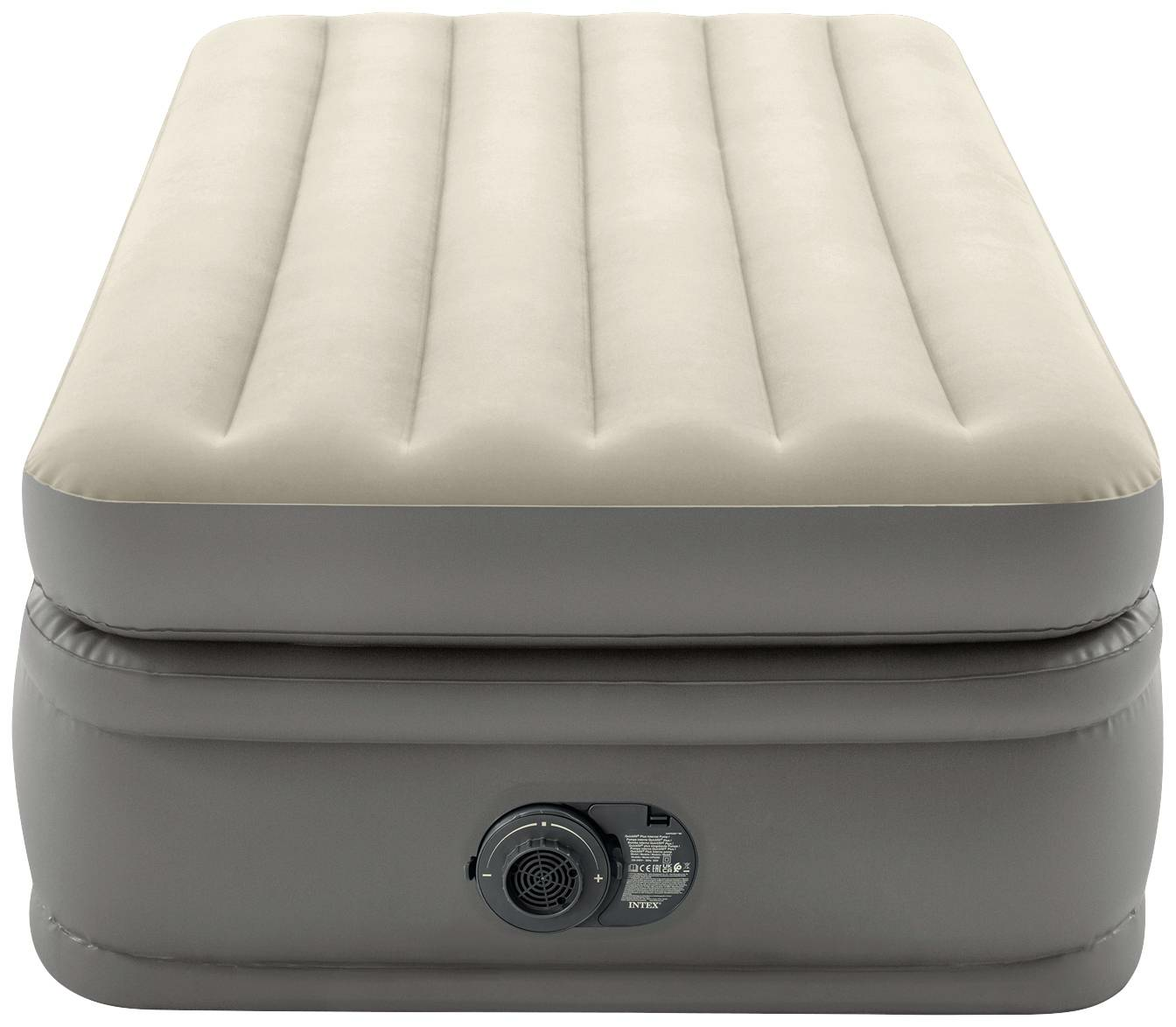 B-Ware Intex Twin Comfort Elevated Airbed Luftbett 220 240 V Interne Pumpe Beige Braun