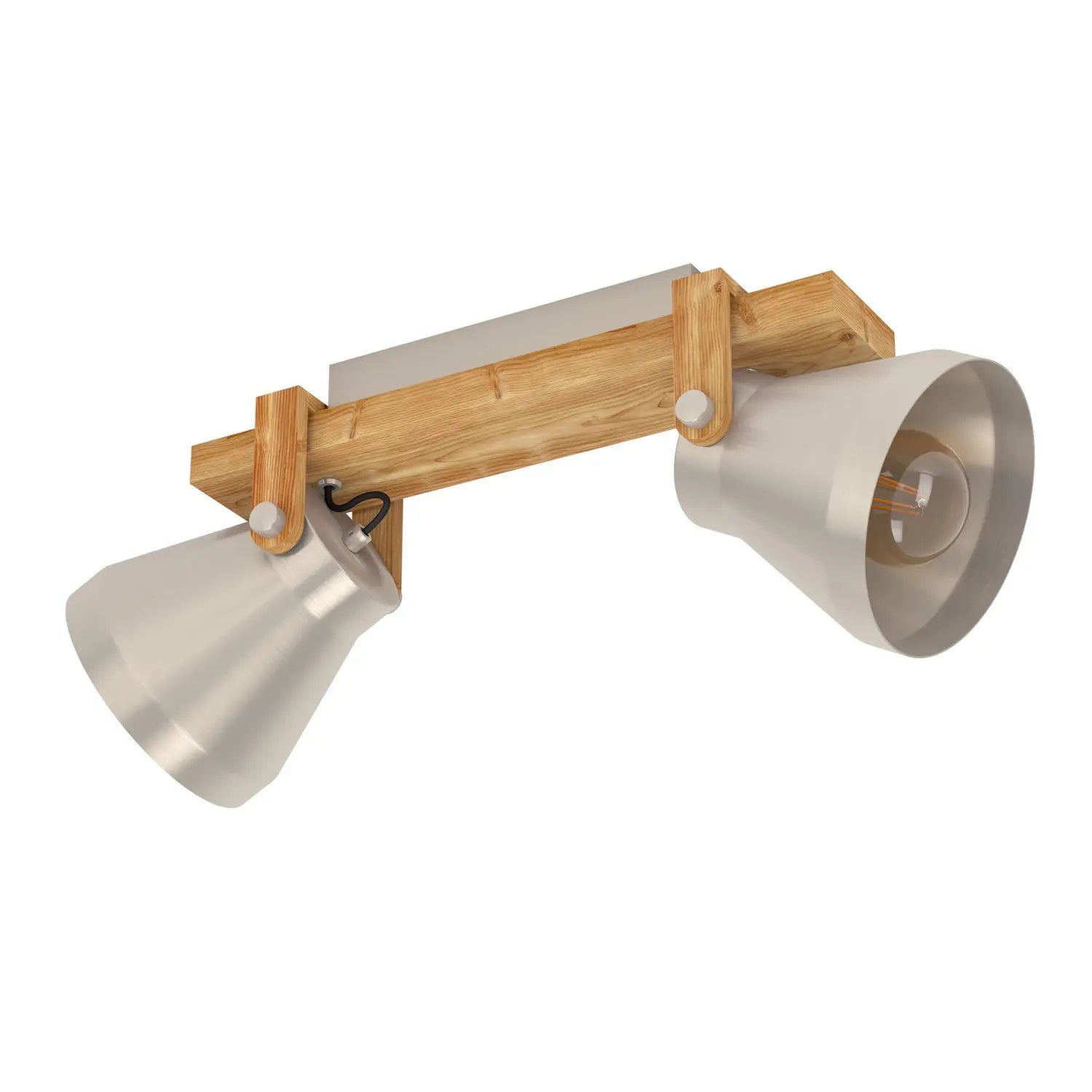 B-Ware Eglo Deckenstrahler Deckenspot Cawton Stahl Holz Lampe Wohnraum Beleuchtung