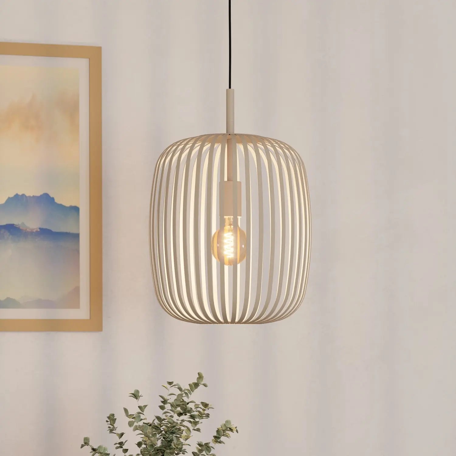 B-Ware Eglo Hängeleuchte Pendelleuchte Romazzina Sandfarben Stahl E27 Led ø 33 Cm Lampe