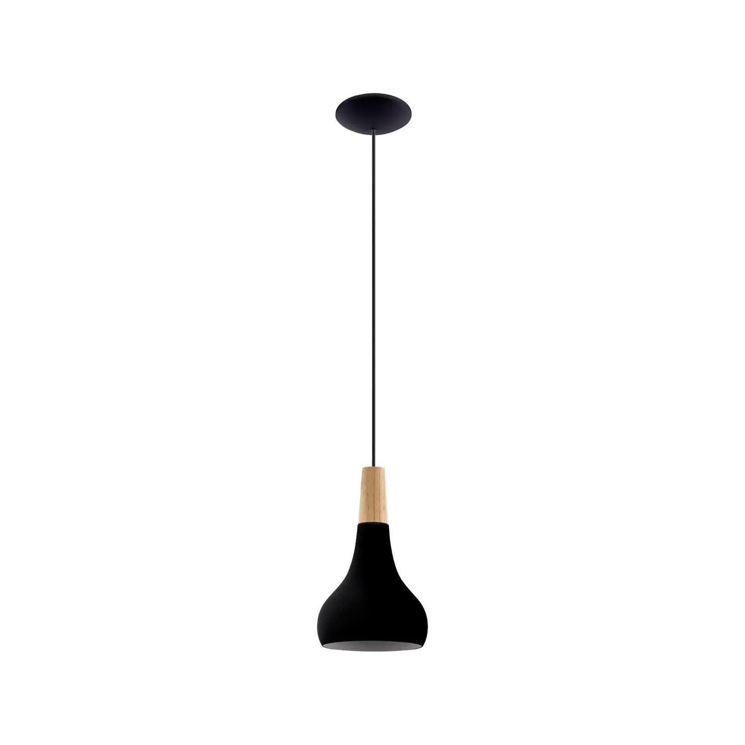 B-Ware Eglo Hängeleuchte Pendelleuchte Sabinar Lampe Schwarz Stahl Holz Wohnzimmer