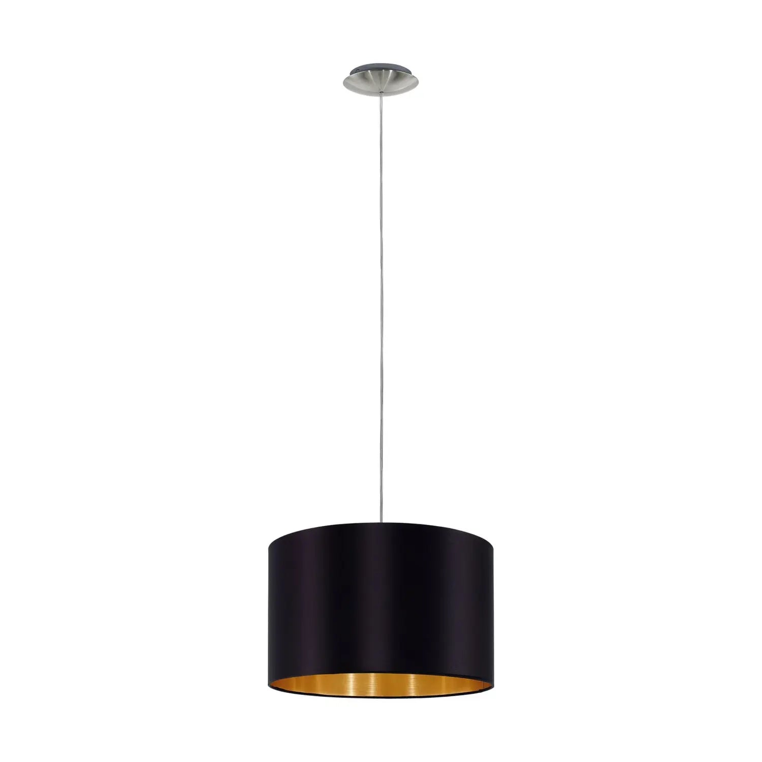 B-Ware Eglo Hängeleuchte Pendelleuchte Lecio Textillampe Schwarz Nickel E27 Led ø 38 Cm