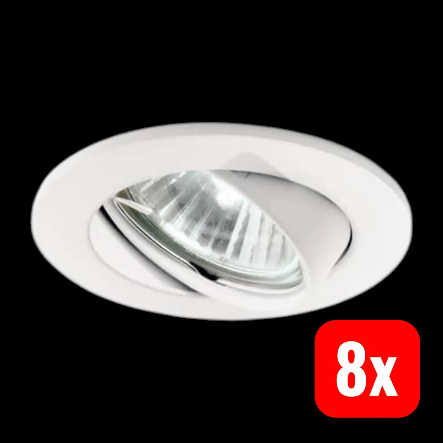 B-Ware Ideallux Einbauspot Swing Deckenspot Einbaulampe Gu10 Schwenkbar Weiß 8 Stück