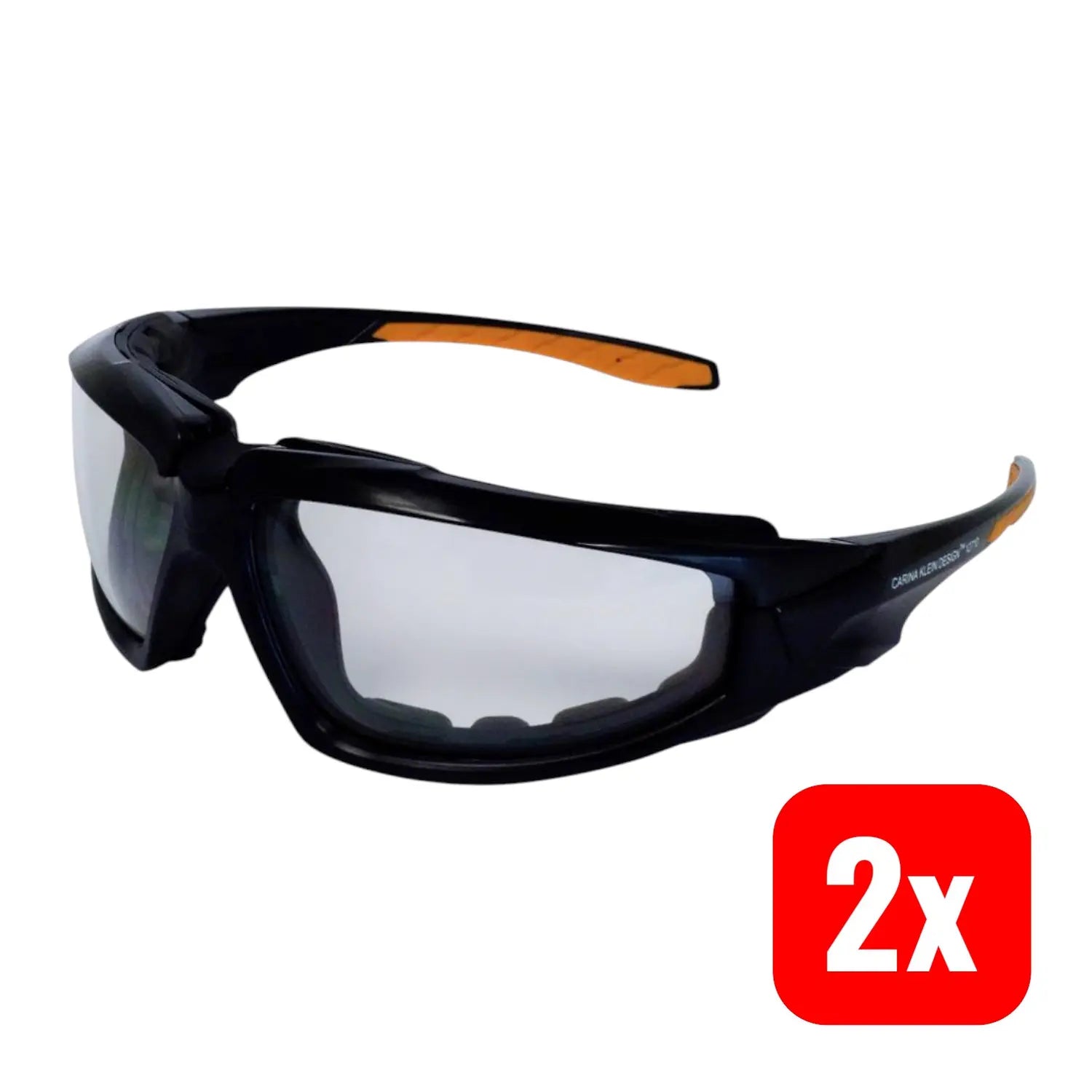B-Ware Schutzbrille Brille Ekastu Schutzbrille Augenschutz Schwarz Orange 2 Stück