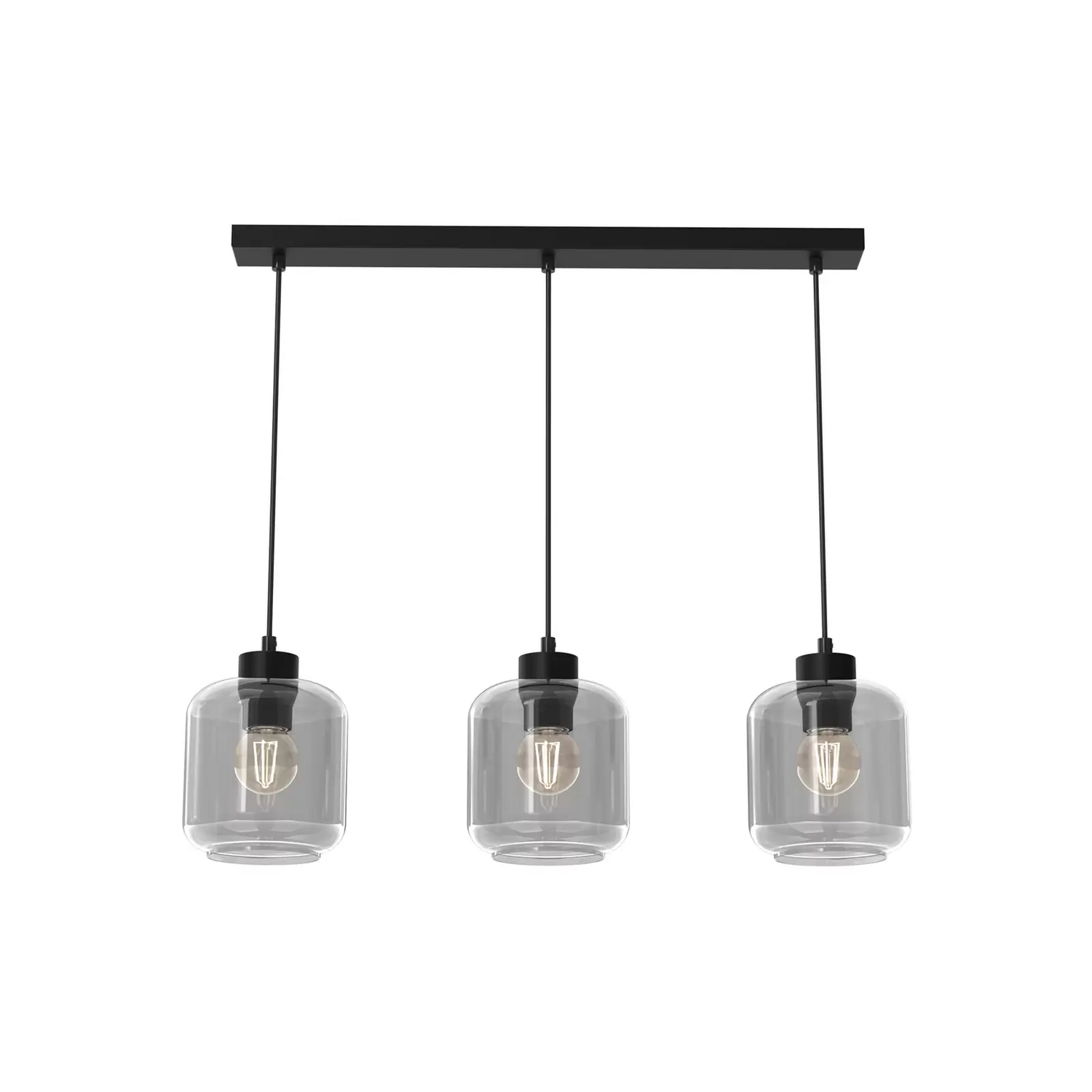 B-Ware Eko Light Hängeleuchte Sombra Hängelampe Deckenlampe Rauch Dreiflammig Länglich