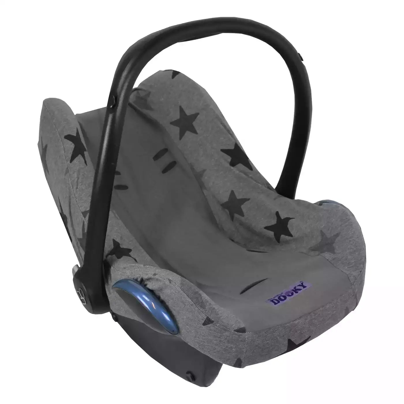 B-Ware Dooky Babyschalenbezug Schutzbezug Sitzbezug Grau Sterne Bezug Baumwolle