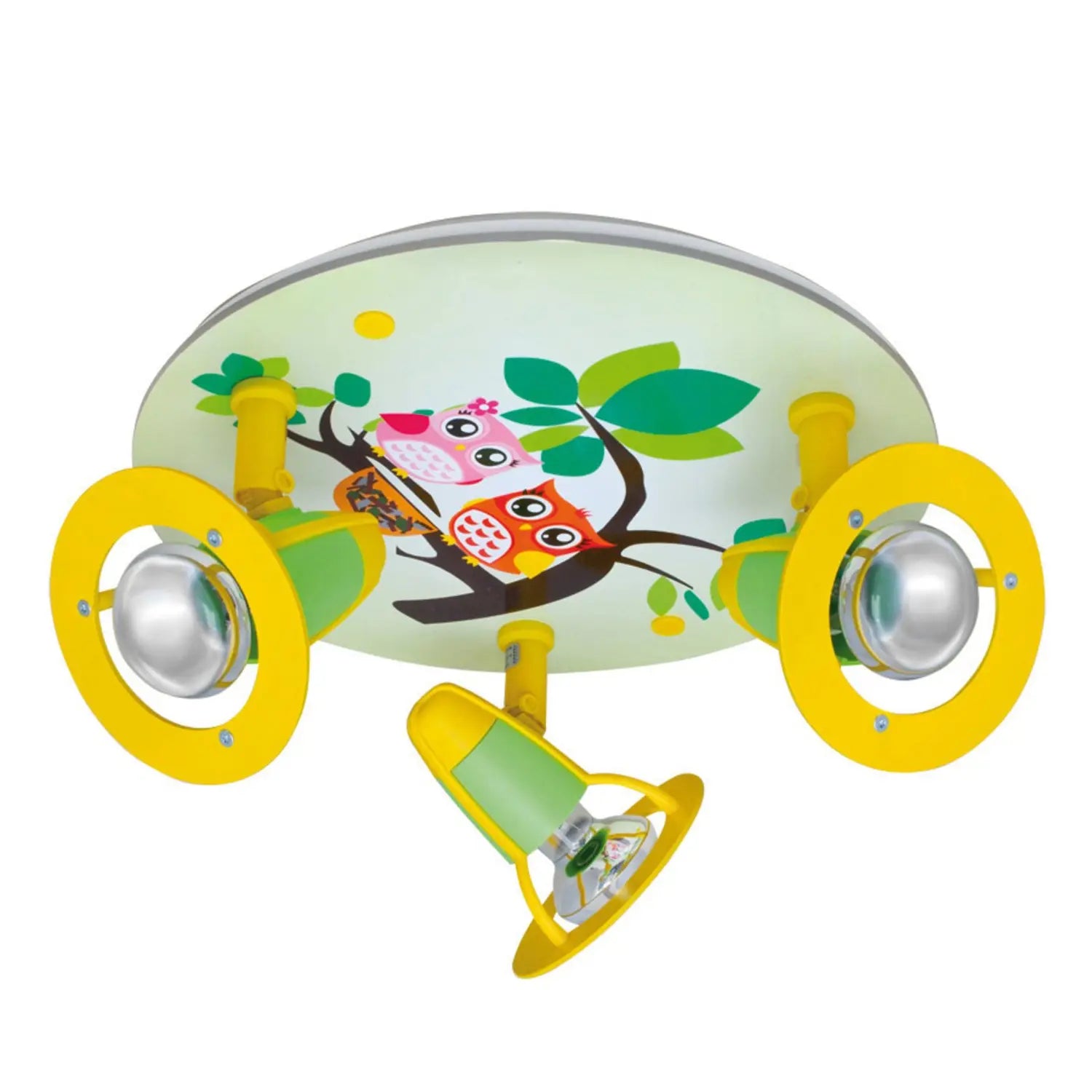 B-Ware Elobra Deckenleuchte Lampe Eule Kinderzimmer Grün Gelb Kinderleuchte Beleuchtung