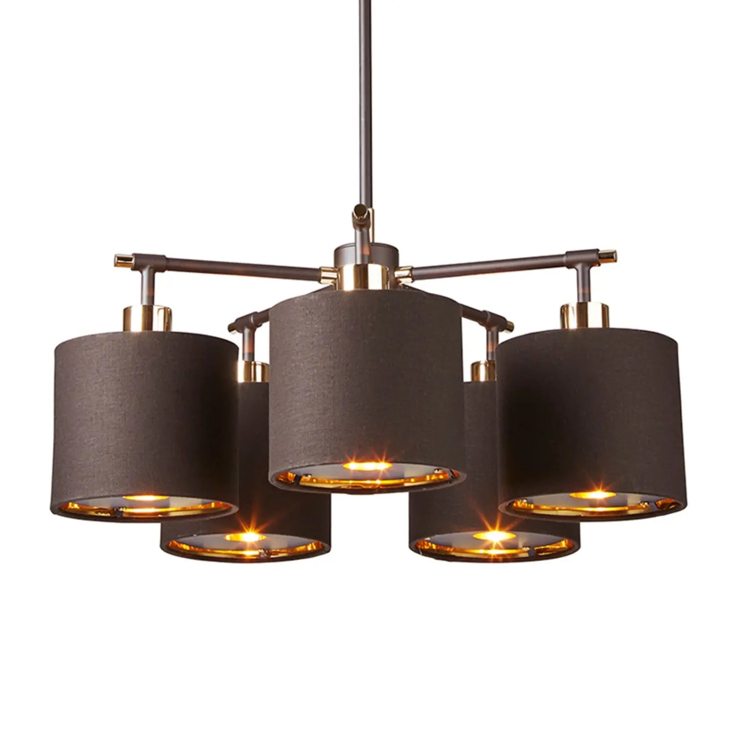 B-Ware Elstead Hängeleuchte Pendelleuchte Balance Deckenlampe E27 Braun Messing 5 Flg