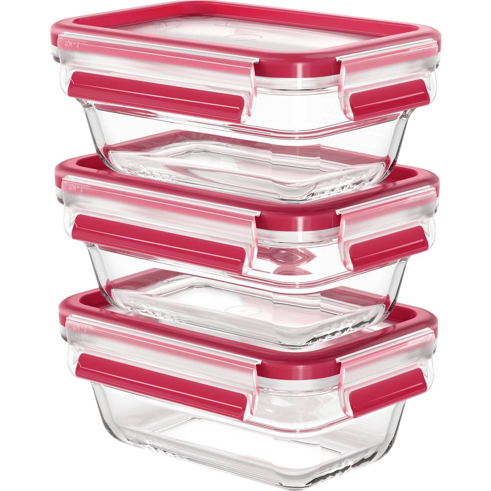 B-Ware Emsa Clip & Close Frischhaltedose 0.45 L, 0.45 L, 0.45 L 3er Set Glas Mit Deckel