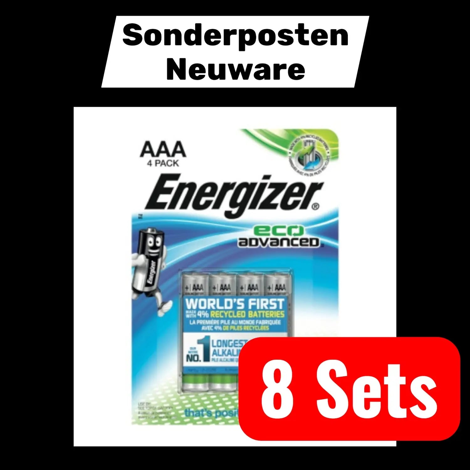 B-Ware Energizer Batterien Micro Aaa Lr03 1 5 Volt 4 Stück Alkaline Hauptbatterie 8 Set