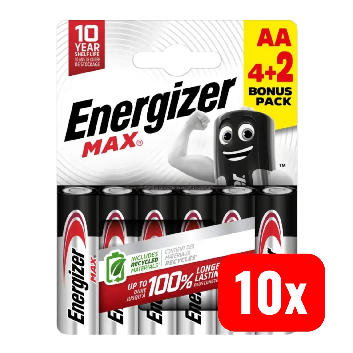 B-Ware Energizer Batterie Zelle Aa Lr6 Mignon Max Alkali 1,5 V 6er Pack Vorteil 10 Sets