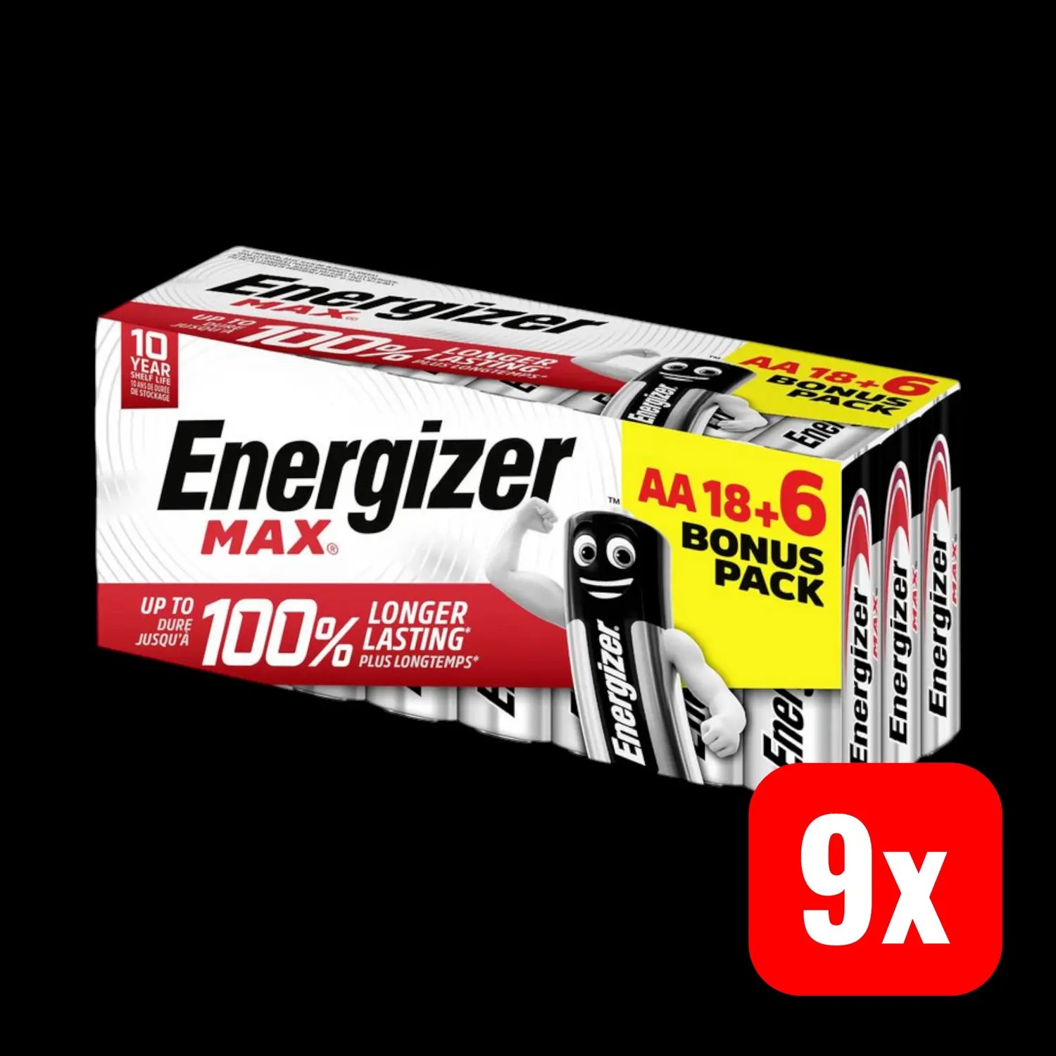 B-Ware Energizer Max Mignon (Aa) Batterie Alkali Mangan 1.5 V Ladeakku 9 Stück