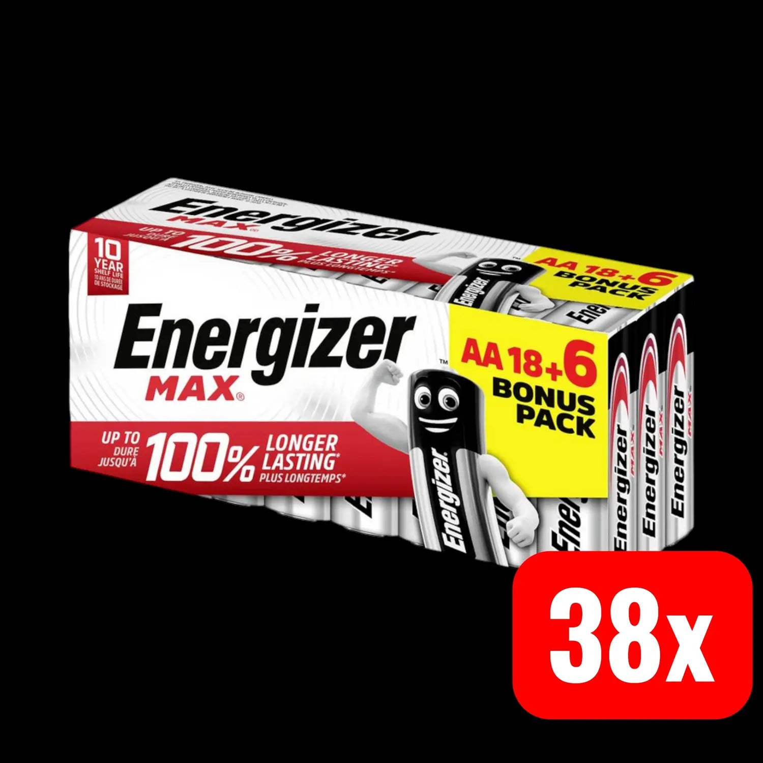 B-Ware Energizer Max Mignon (Aa) Batterie Alkali Mangan 1.5 V Ladeakku 38 Stück