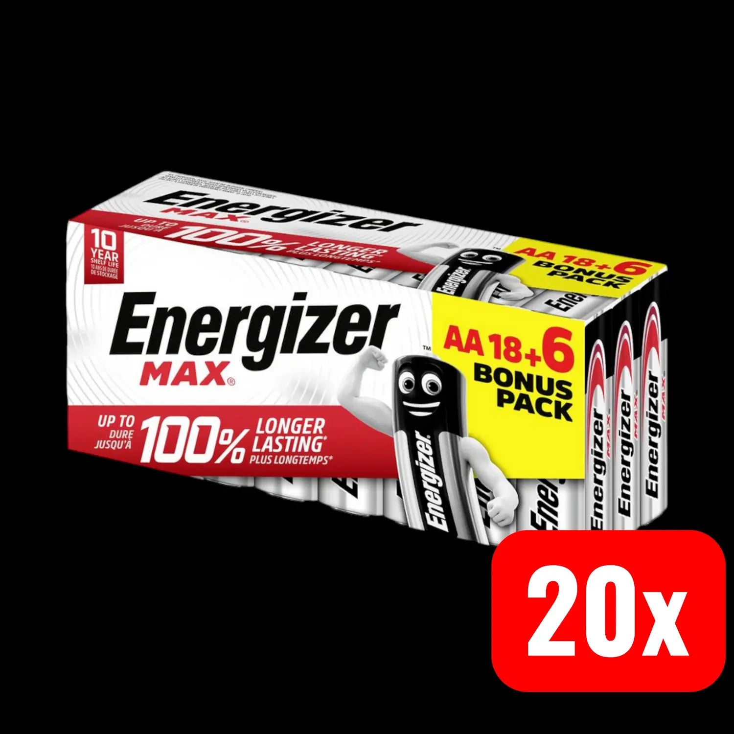 B-Ware Energizer Max Mignon (Aa) Batterie Alkali Mangan 1.5 V Akku Batterie 20 Stück