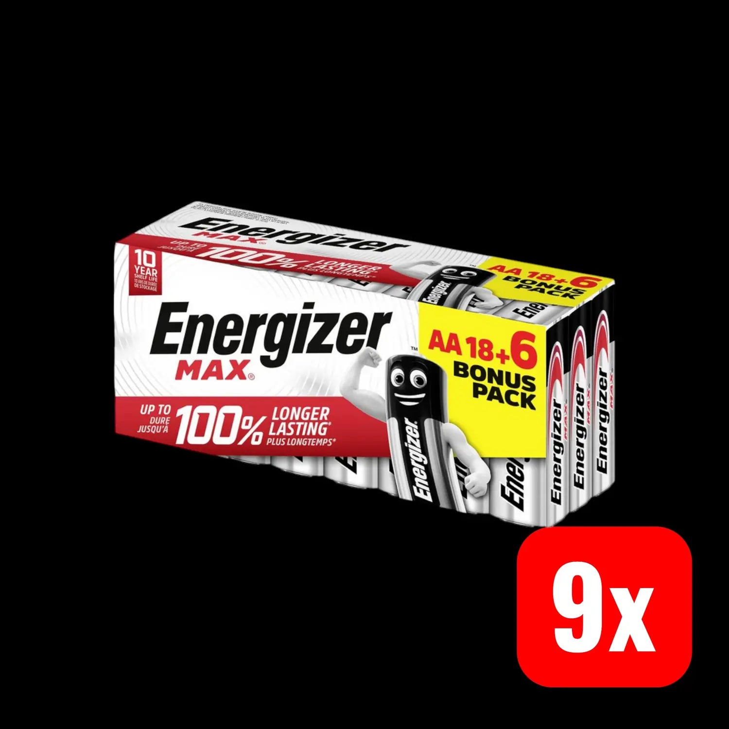B-Ware Energizer Max Mignon (Aa) Batterie Alkali Mangan 1.5 V Ladeakku Akku 9 Stück