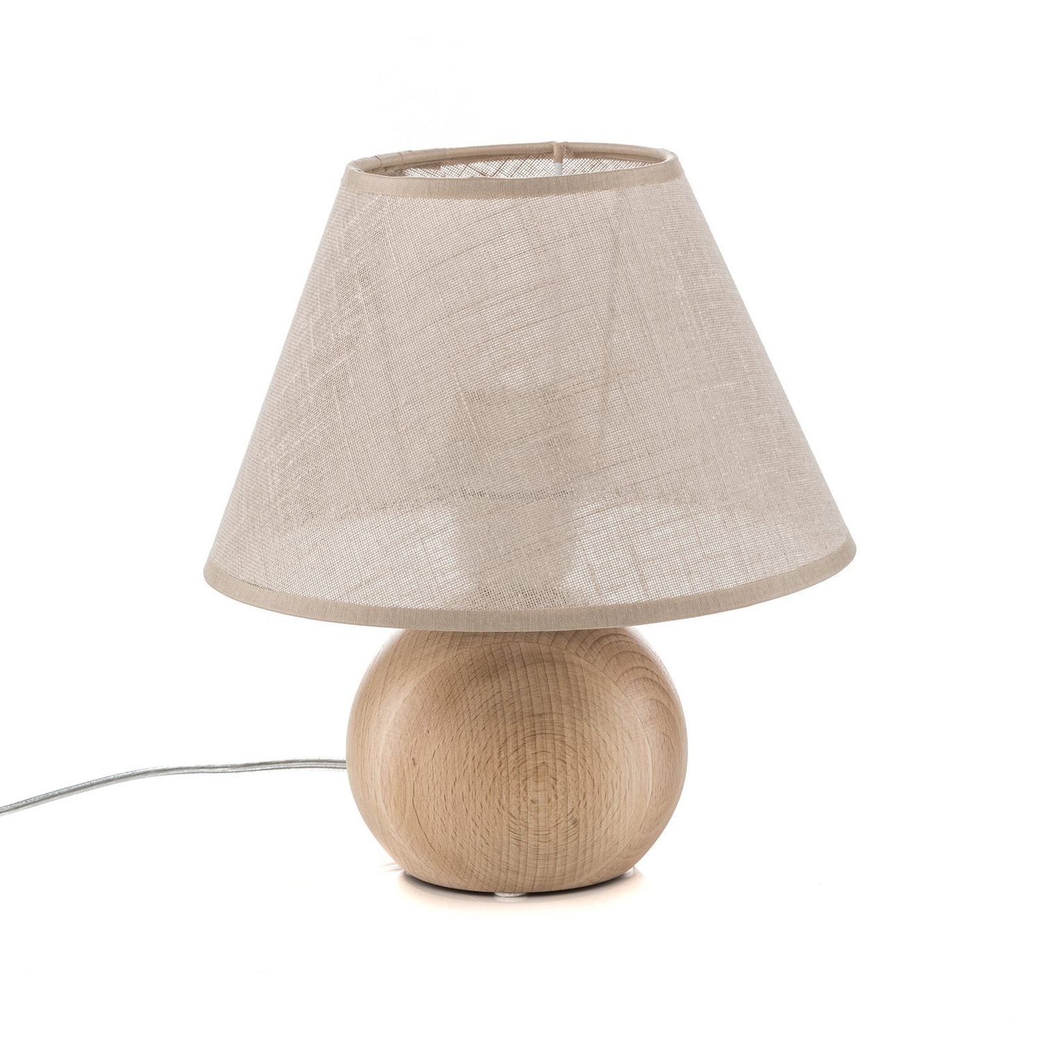 B-Ware Envostar Gill Tischlampe Leuchte Lampe Holz Natur Schirm Beige Schalter E27 Spot