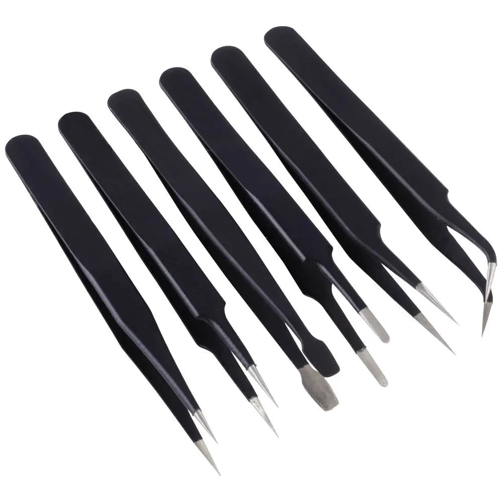 B-Ware Quadrios Pinzetten Set Pinzette Set Satz Spitz Abgerundet Edelstahl 6 Teilig
