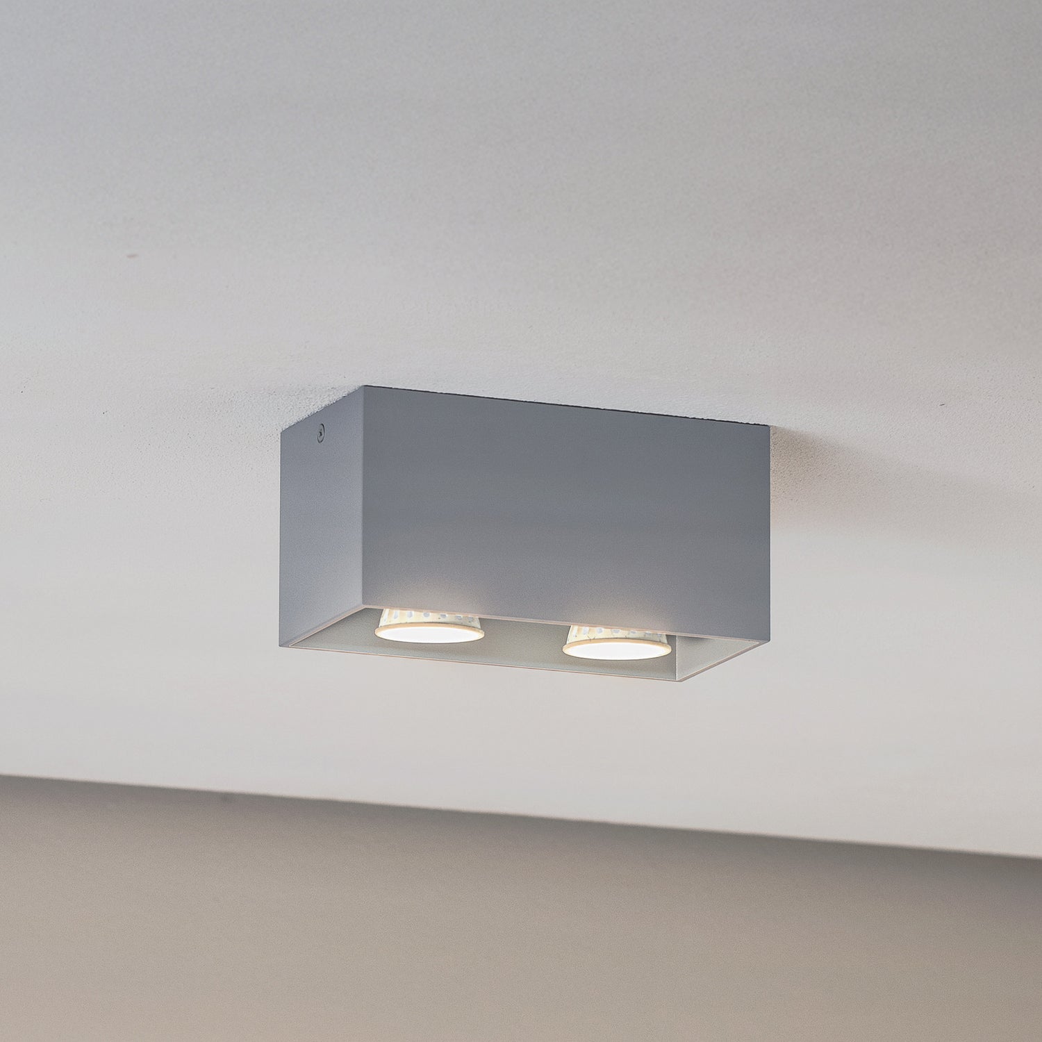 B-Ware Euluna Deckenleuchte Lampe Ara Maxi Aluminium Grau Gu10 Led Dimmbar 2 Flammig