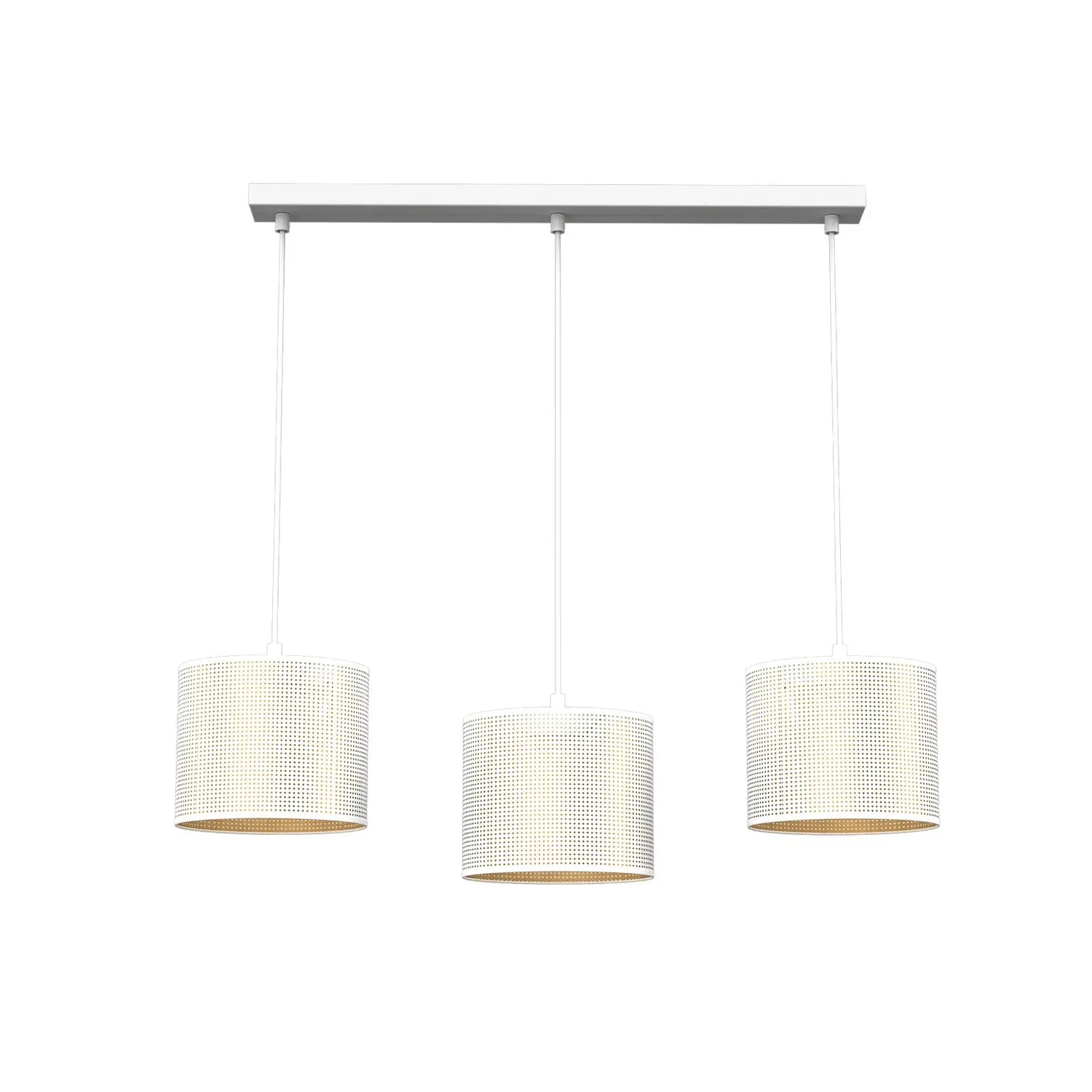 B-Ware Euluna Hängeleuchte Pendelleuchte Jovin 3 Flammig Linear Weiß Gold