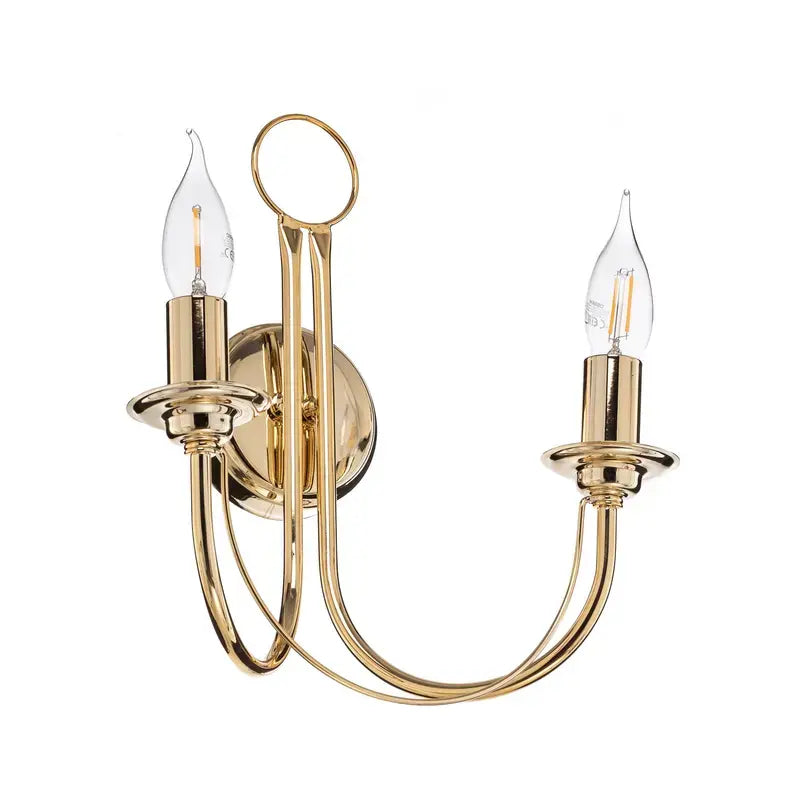 B-Ware Euluna Wandleuchte Wandlampe Retro Gold Stahl Schalter Beleuchtung 2 Flg