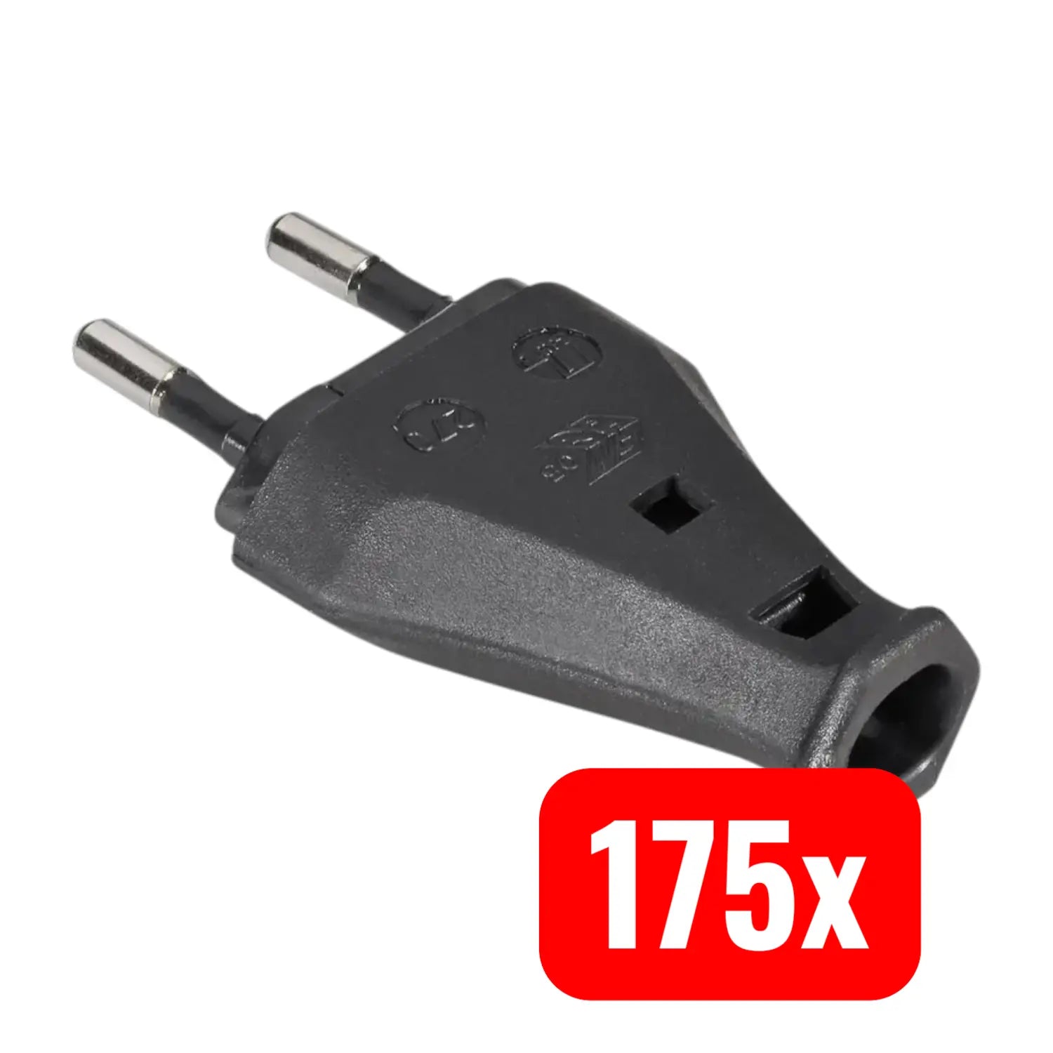 B-Ware Martin Kaiser Eurostecker Stecker Schwarz 230 V Ip20 2polig H03 Vv F 175 Stück