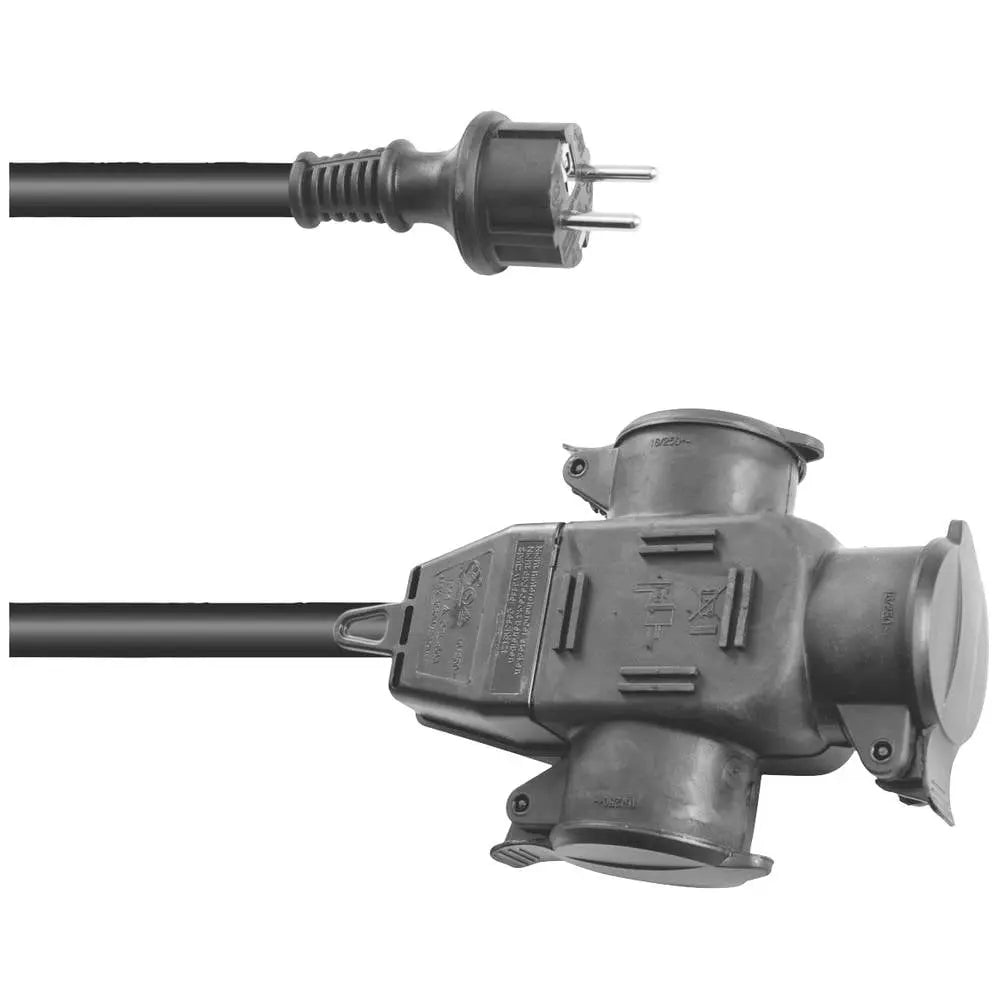 B-Ware Eurolite Verlängerungskabel Strom Kabel Schwarz 5m Kupplung Stecker 3fach