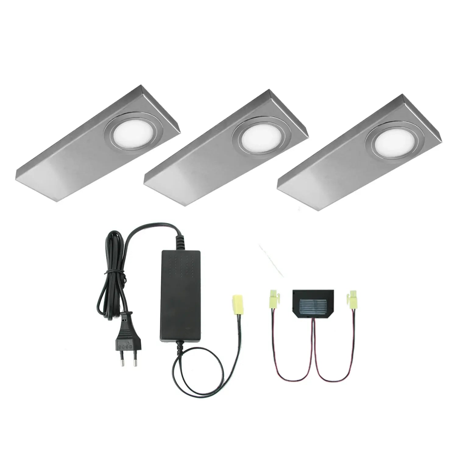 B-Ware Evotec Unterbauleuchte Unterschrankleuchte Led Edelstahl Weiss Schalter 3er Set