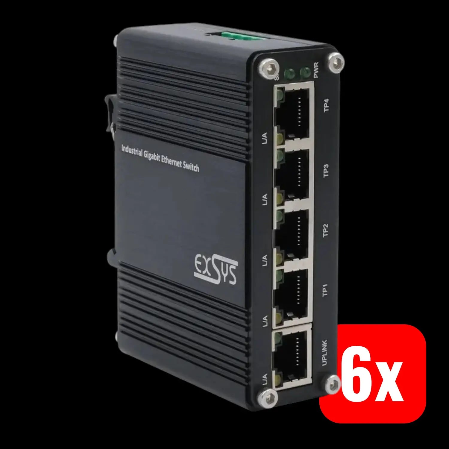 B-Ware Exsys Netzwerk Switch Verteiler Ethernet Switch Gigabit Industrie 6 Stück