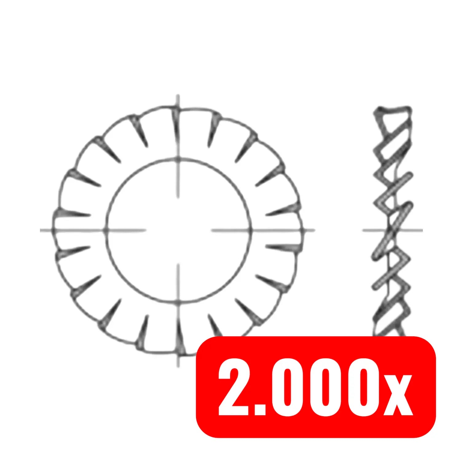 B-Ware Toolcraft Fächerscheibe Zahnscheibe Din 6798 Federstahl Galv Verzinkt 2000 Stück