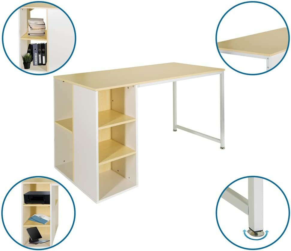 B-Ware Hjh Office Schreibtisch Computertisch Workspace H Ii 120x60 Cm Weiß Eiche