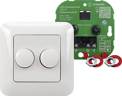 B-Ware Ehmann Led Doppeldimmer 2x15 110 W Leuchtmittel Unterputz Glühlampe Lampe