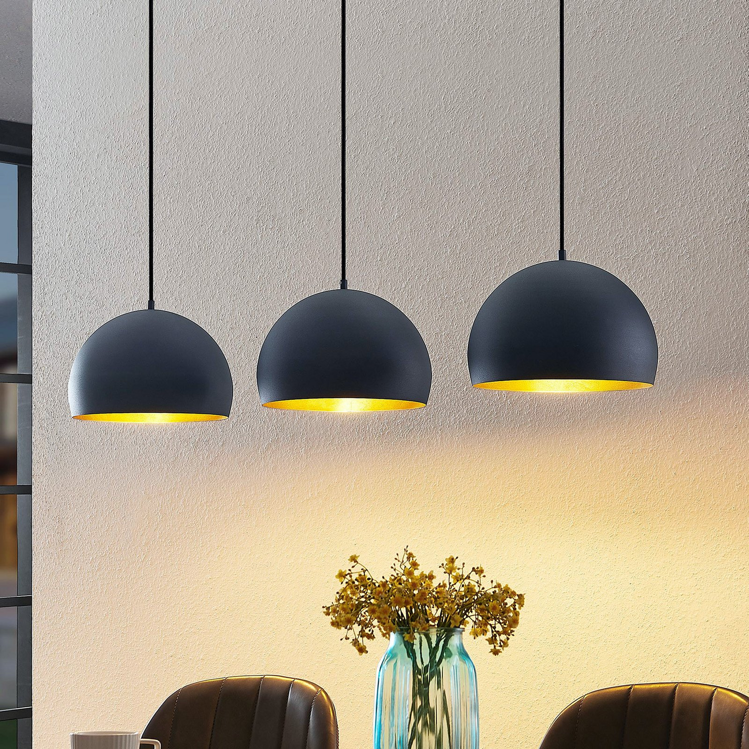 B-Ware Lindby Tarjei Pendelleuchte Hängeleuchte Deckenlampe Leuchte 120cm Schwarz G292