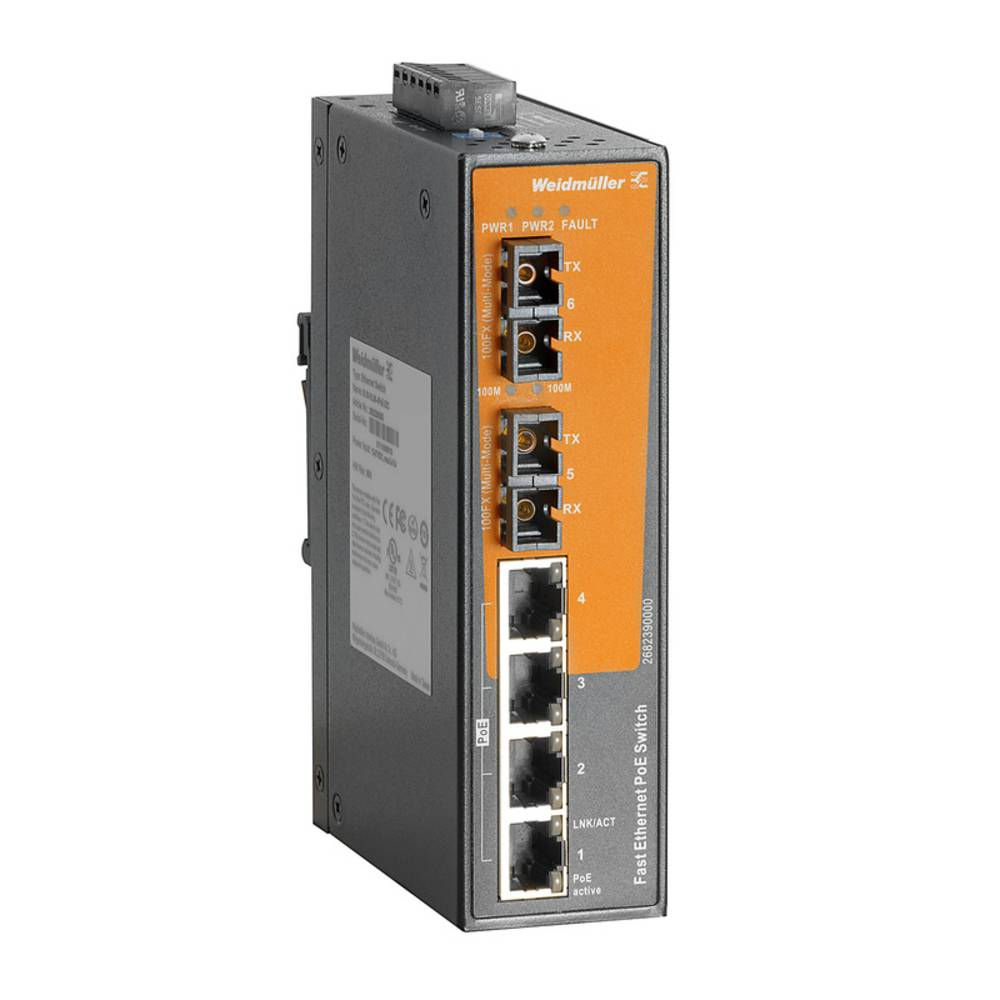 B-Ware Weidmüller Ie Sw El06 4 Poe 2 Sc Industrial Ethernet 100 M Bit/S Netzwerk Switches