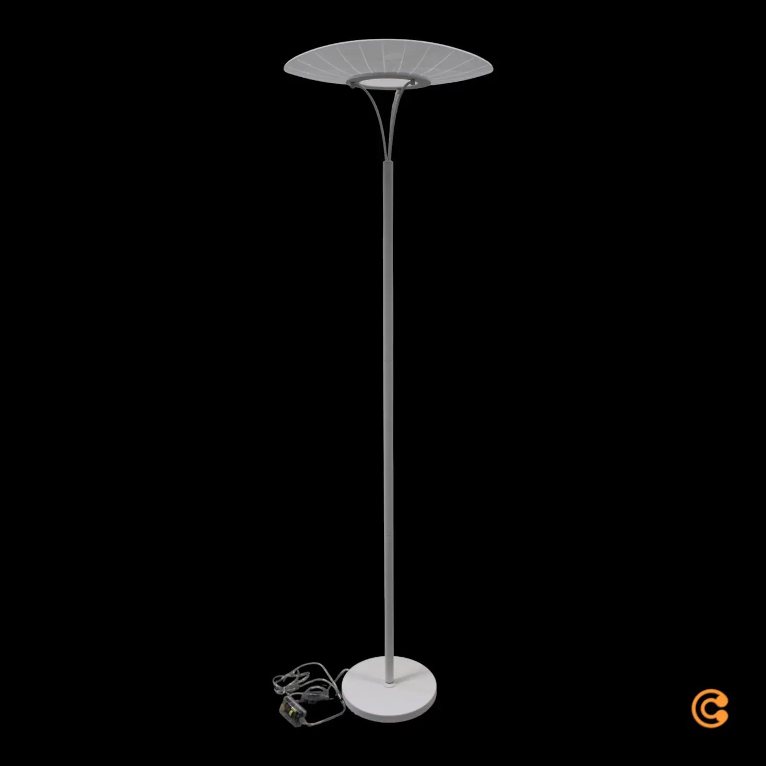 B-Ware Fabas Luce Led Stehleuchte Standlampe Vela Weiß Transparent 175cm Acryl Dimmer