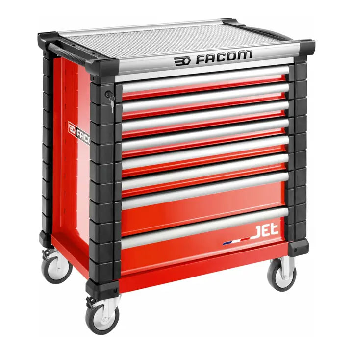B-Ware Facom Werkstattwagen Rot 3020 Werkzeugwagen Jet 8 Schubfächer 4 Module Schloss