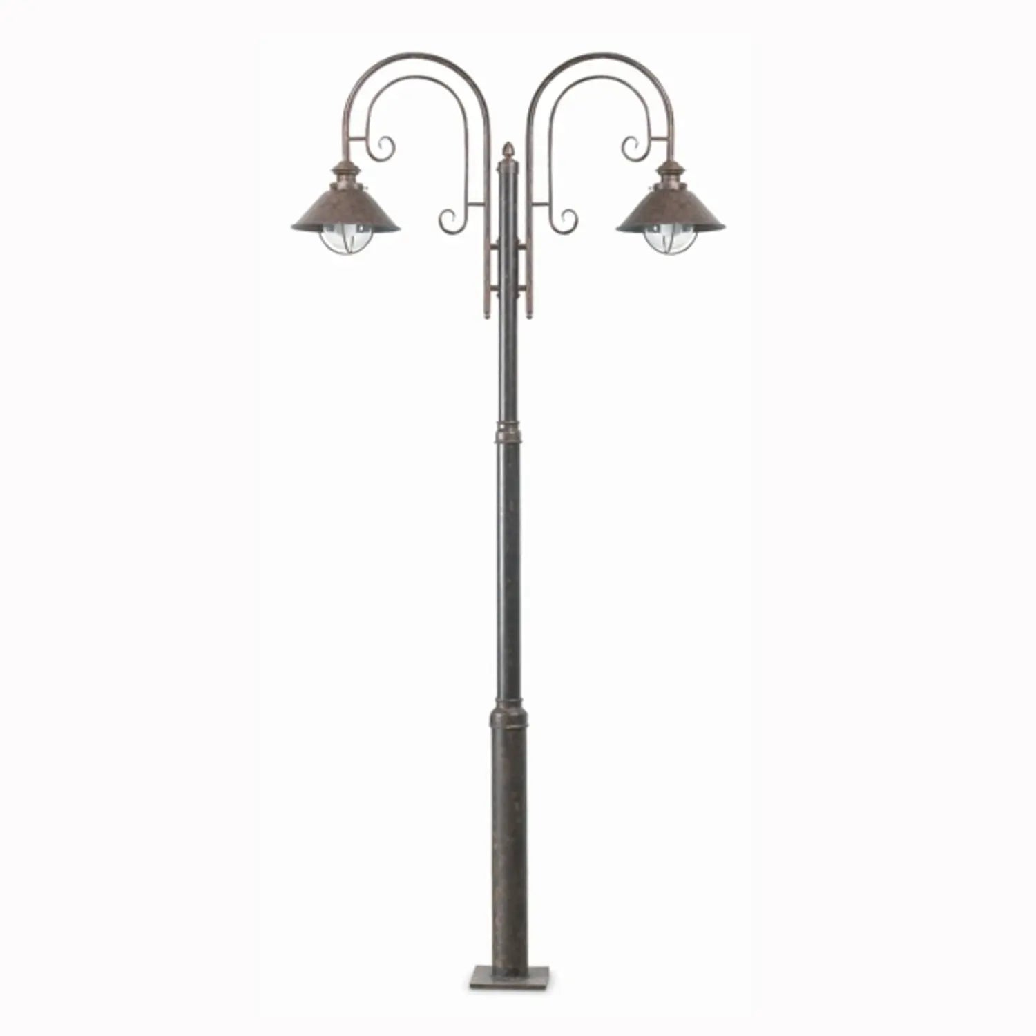 B-Ware Faro Barcelona Mastleuchte Außenleuchte Laterne Nautica Braun Eisen Glas E27 Led