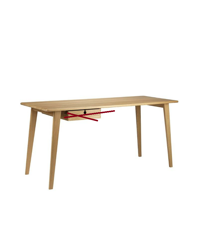 B-Ware Fdb Møbler C67 Schreibtisch Arbeitstisch Massivholz 156x60cm Siehe Text/Foto