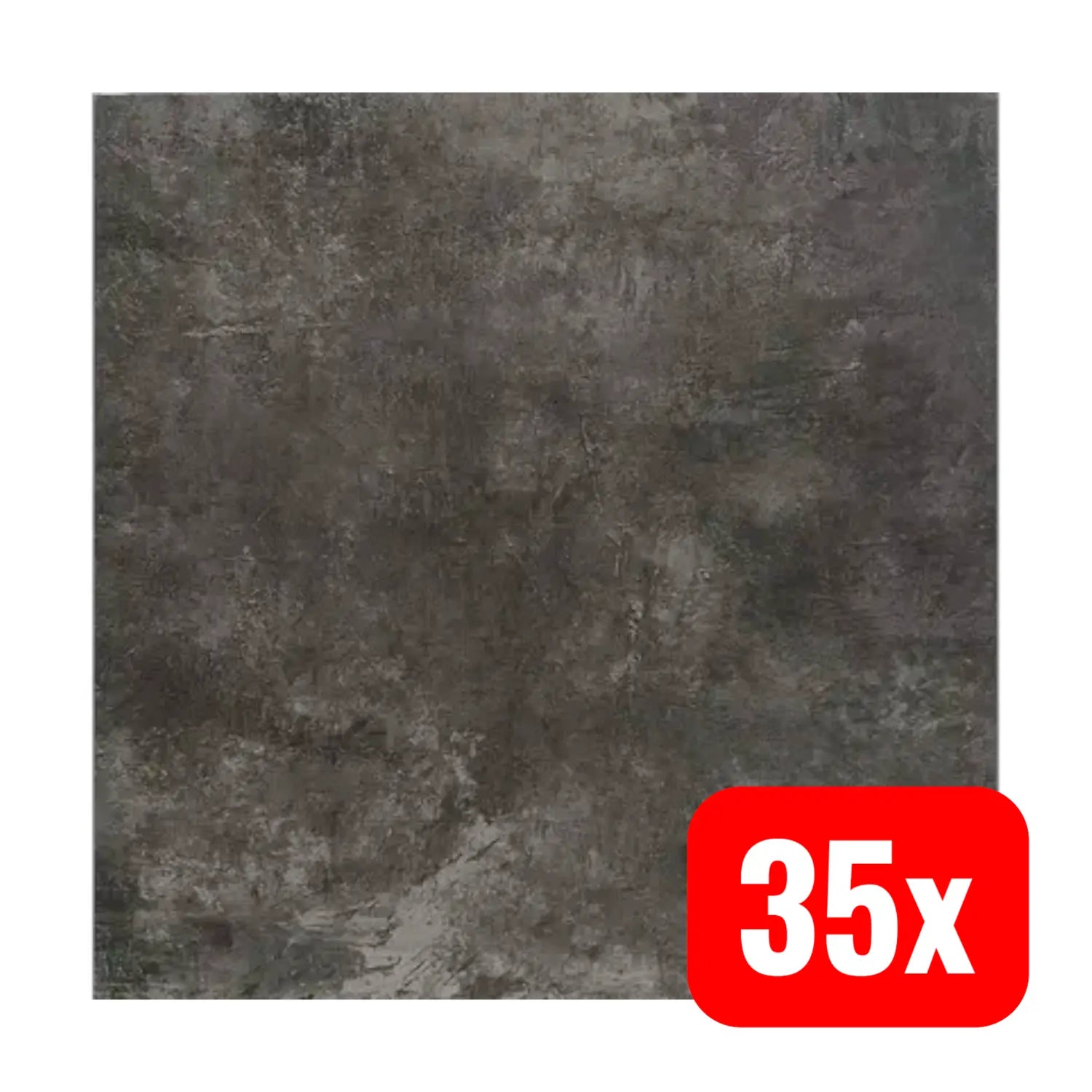 B-Ware Crust Fliese Bodenplatte Feinsteinzeug Anthrazit Betonoptik Matt 60 Cm 35 Stück